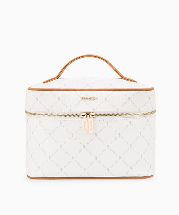 Kuferek kosmetyczka ze skóry ekologicznej Monogram