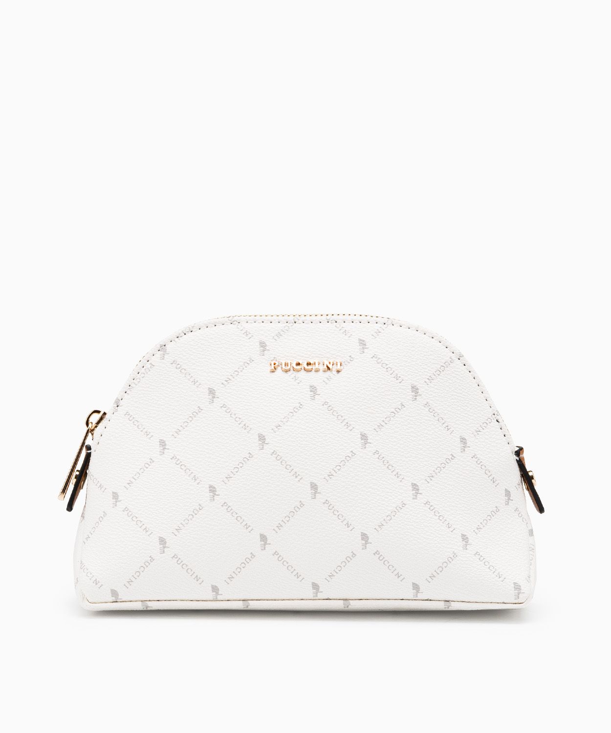 Kosmetyczka damska półokrągła Monogram biała