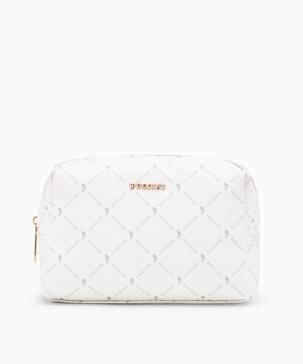 Kosmetyczka damska Monogram prostokątna biała