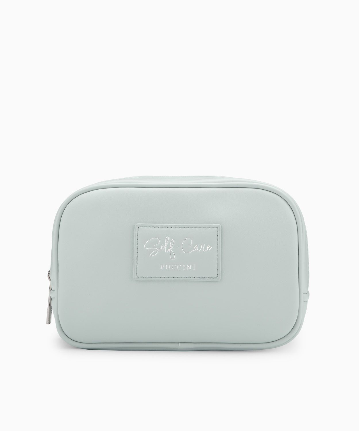 Kosmetyczka błękitna mała ze skóry ekologicznej