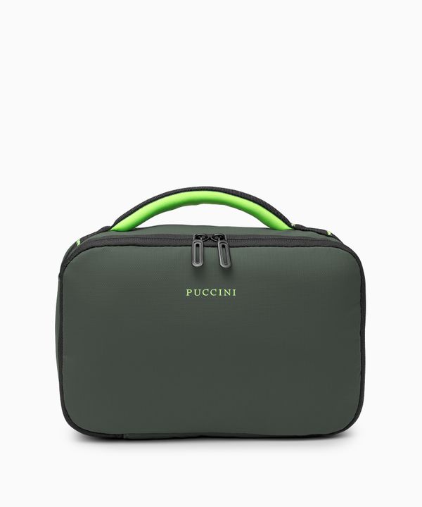 Kosmetyczka z wodoodporną kieszenią zielona