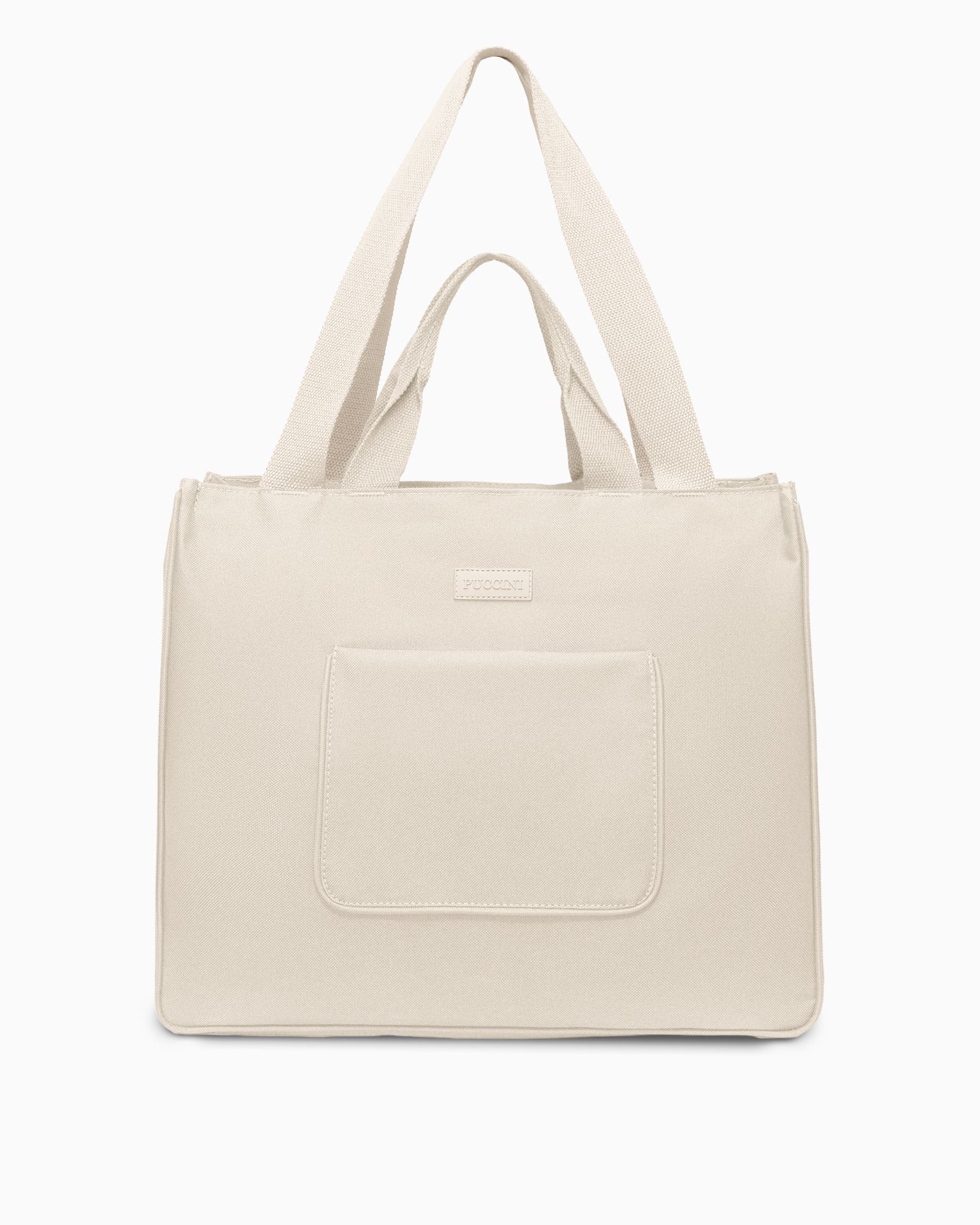 Torba z kieszeniami materiałowa beżowa