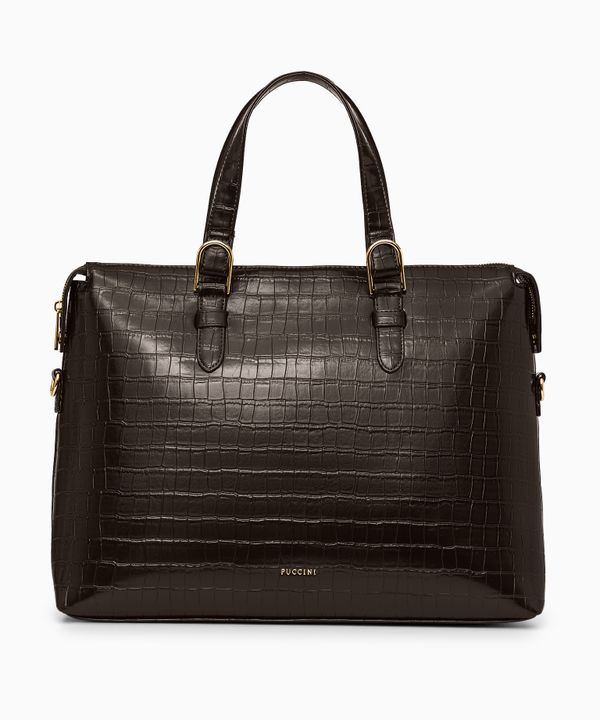 Torba na laptopa 15,6 cali damska brązowa crocco