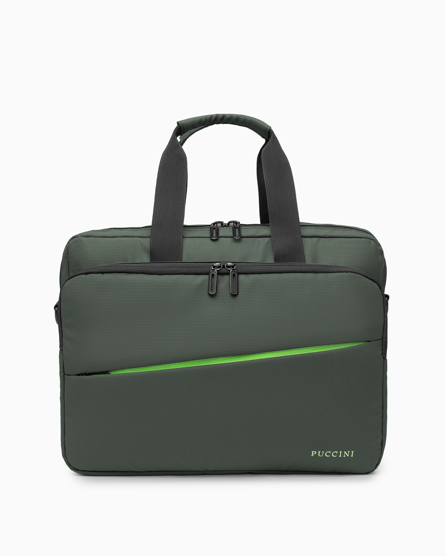 Torba na laptopa 15,6 cali z kieszeniami zielona