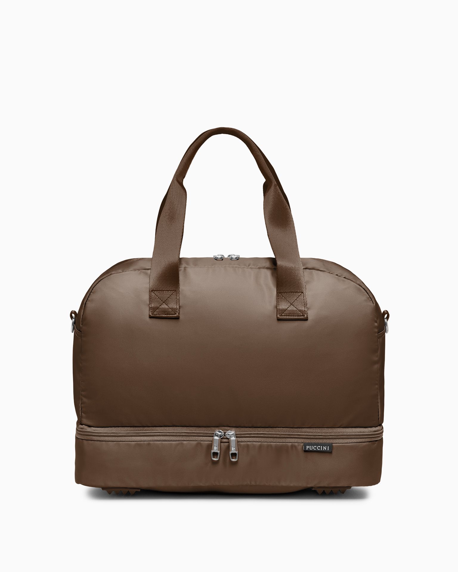 Torba sportowa z kieszenią na dnie brązowa