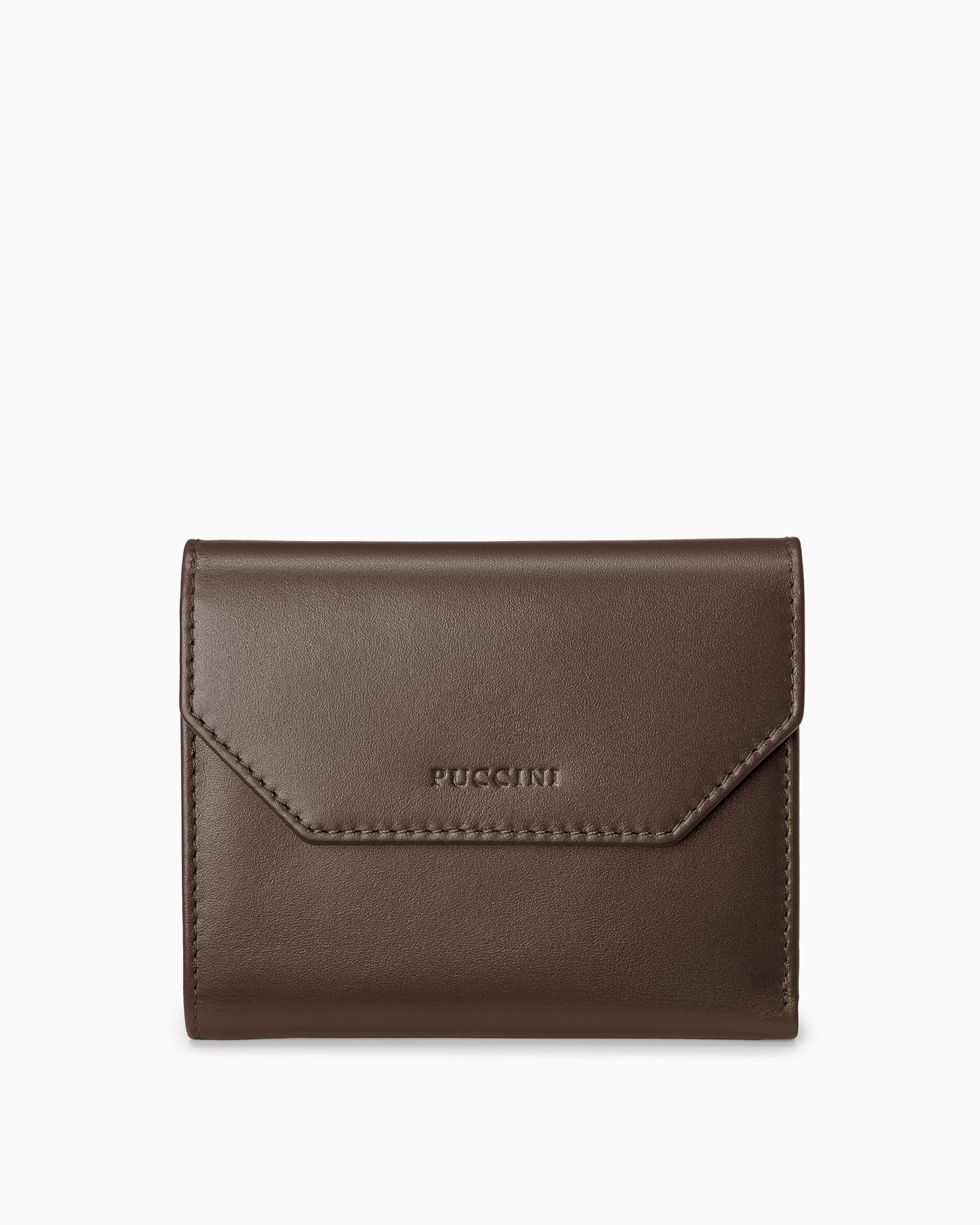 Portfel damski skórzany średni ciemnobrązowy