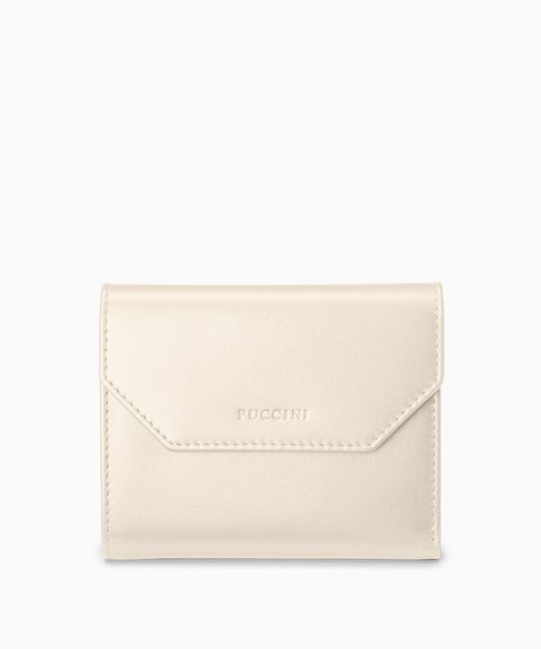 Portfel damski skórzany średni beżowy