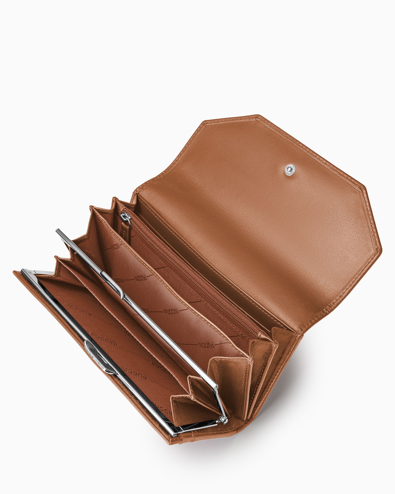 Portfel damski skórzany duży brązowy