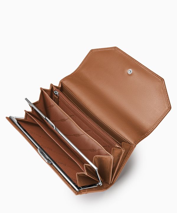 Portfel damski skórzany duży brązowy