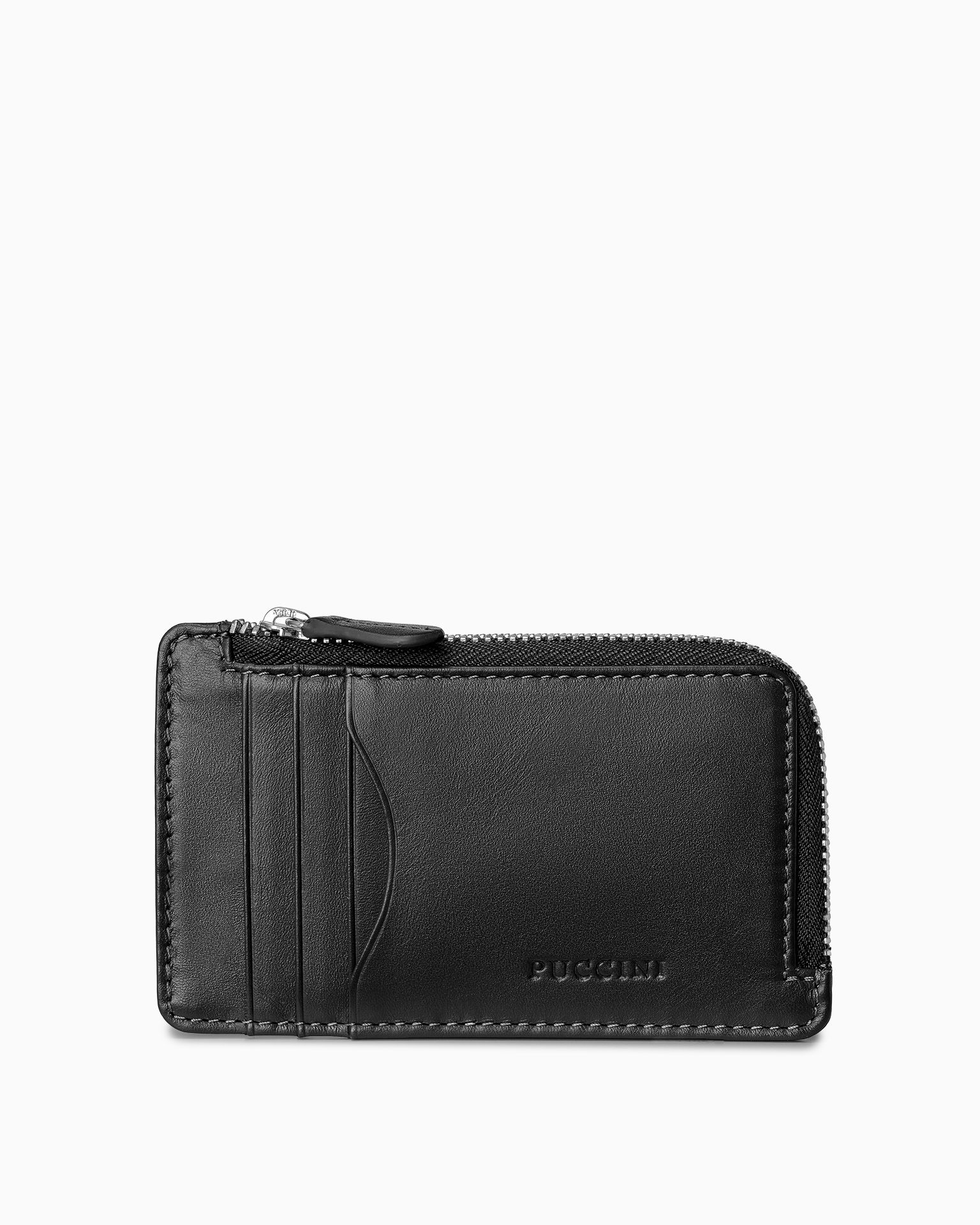 Etui na karty skórzane czarne