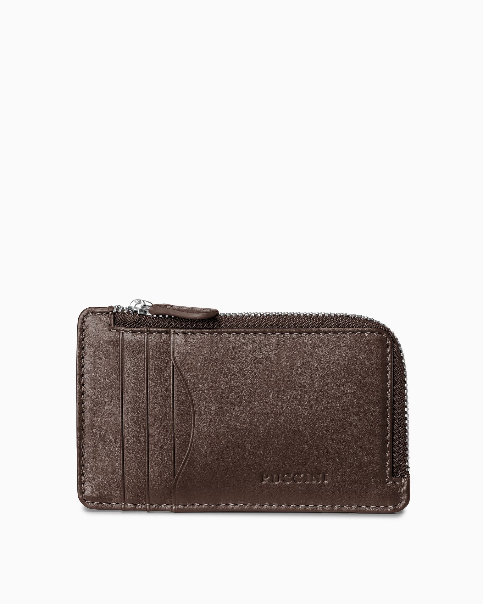 Etui na karty skórzane ciemnobrązowe