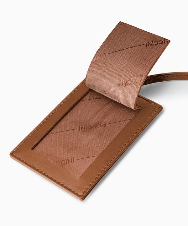 Identyfikator do bagażu skórzany brązowy