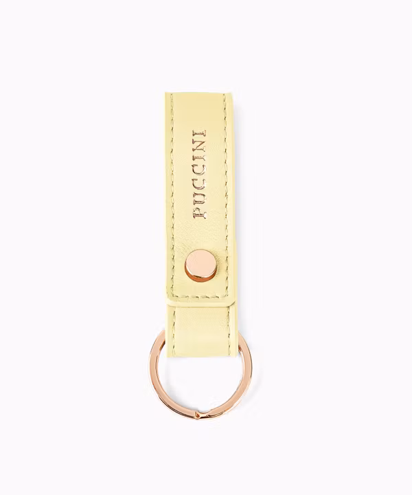 Skórzany brelok do kluczy żółty