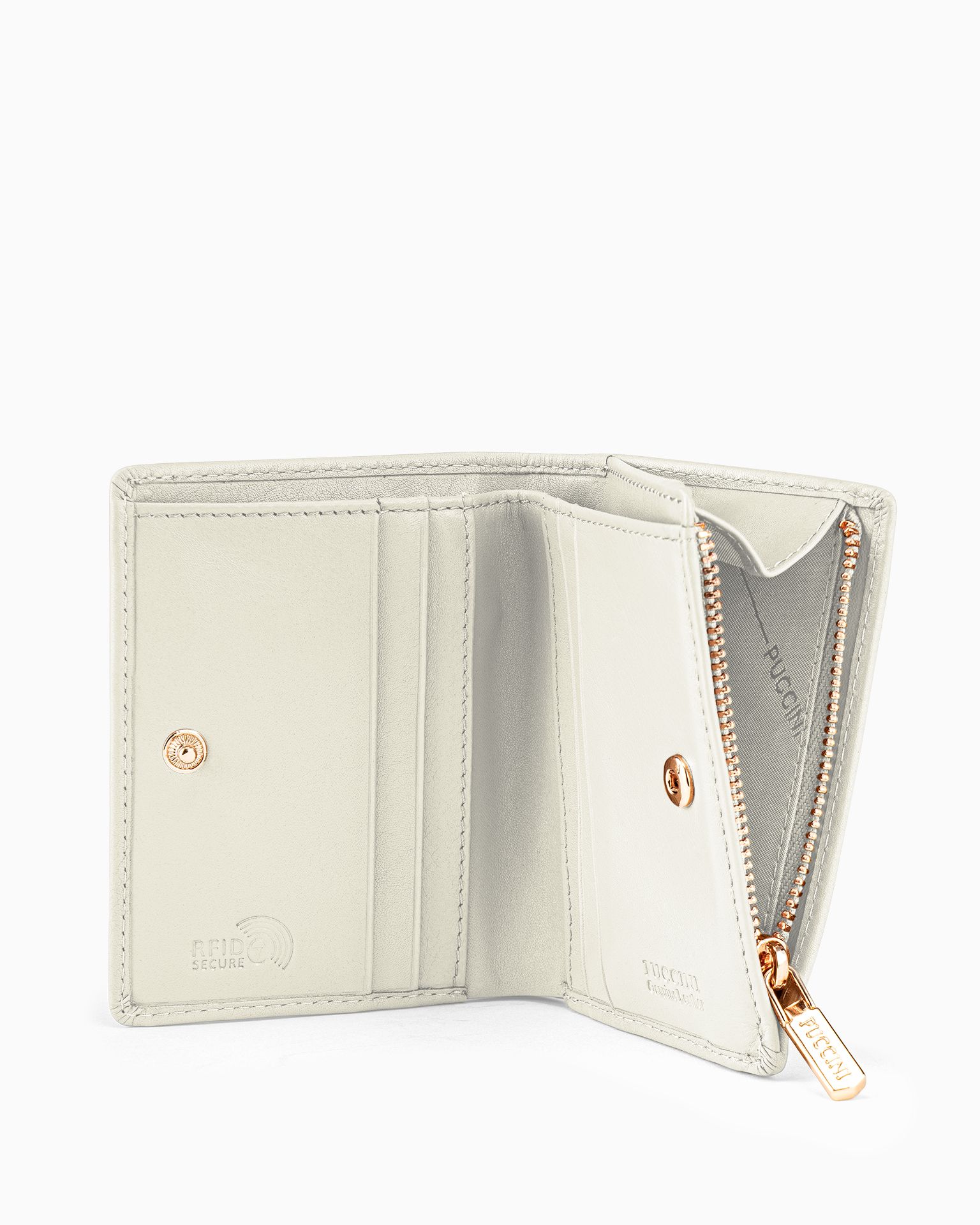 Mały damski portfel skórzany biały