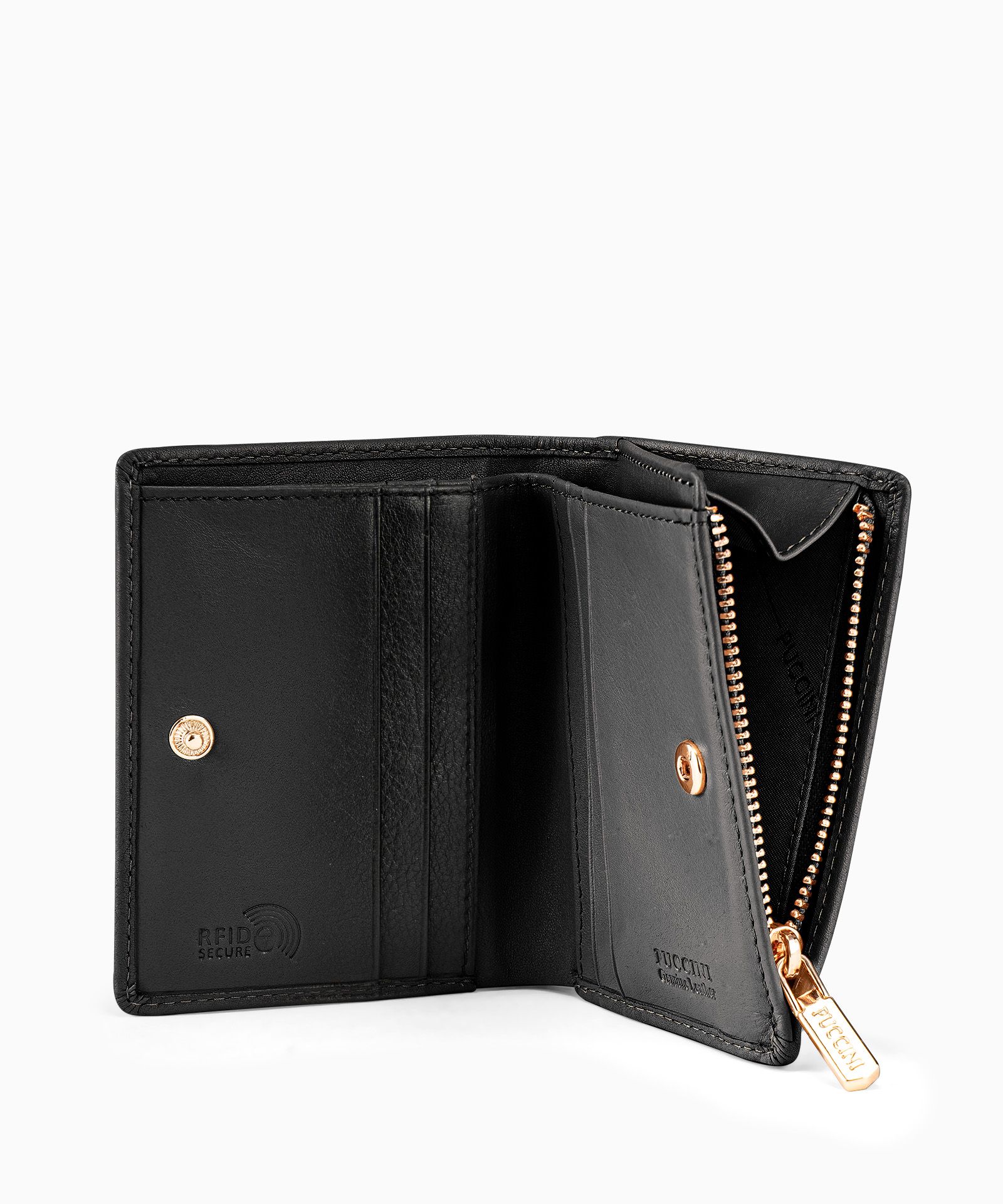 Mały damski portfel skórzany czarny