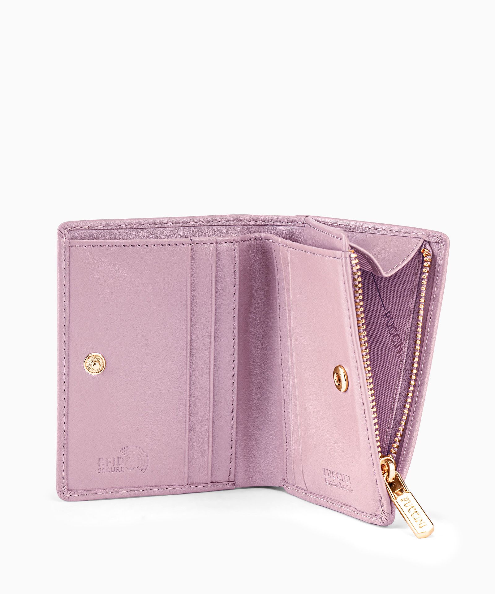 Mały damski portfel skórzany różowy