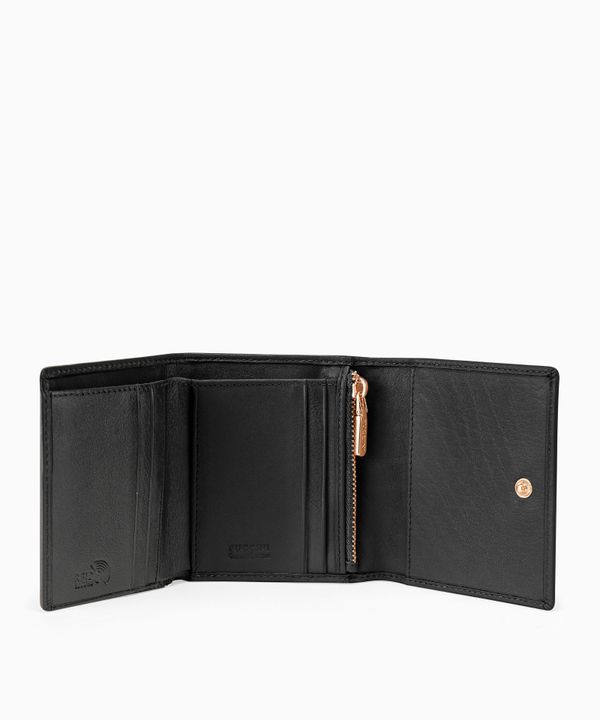 Mały damski portfel skórzany czarny