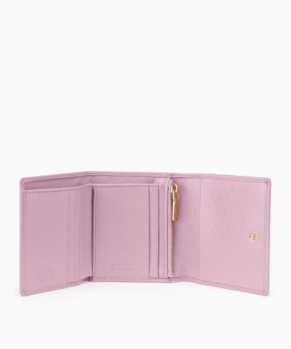 Mały damski portfel skórzany różowy