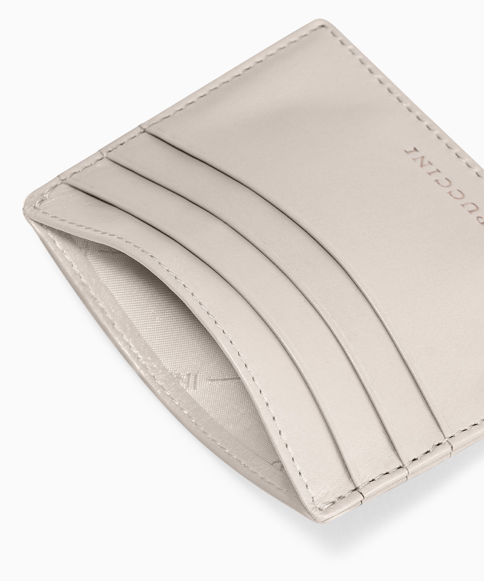 Skórzane etui na karty beżowe