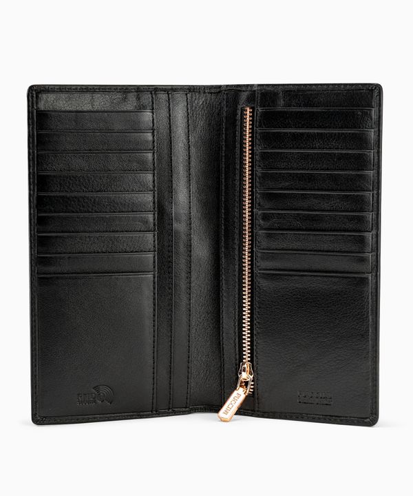 Duży damski portfel skórzany czarny