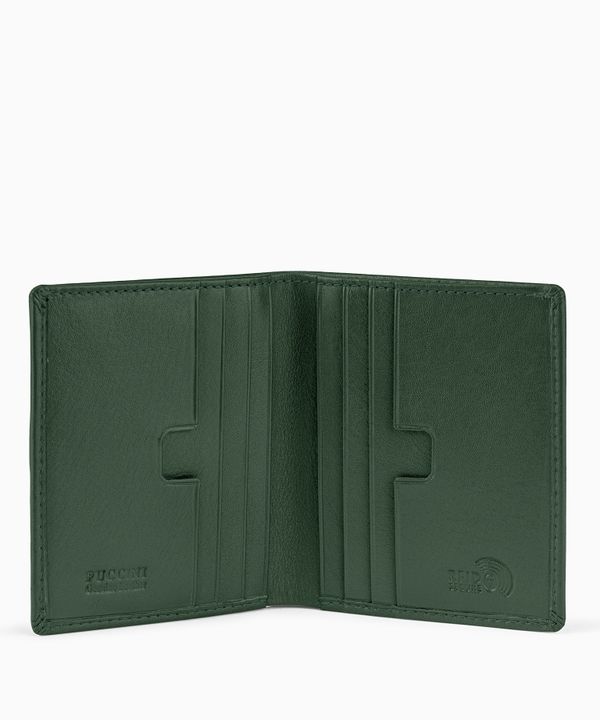 Mały męski portfel skórzany zielony
