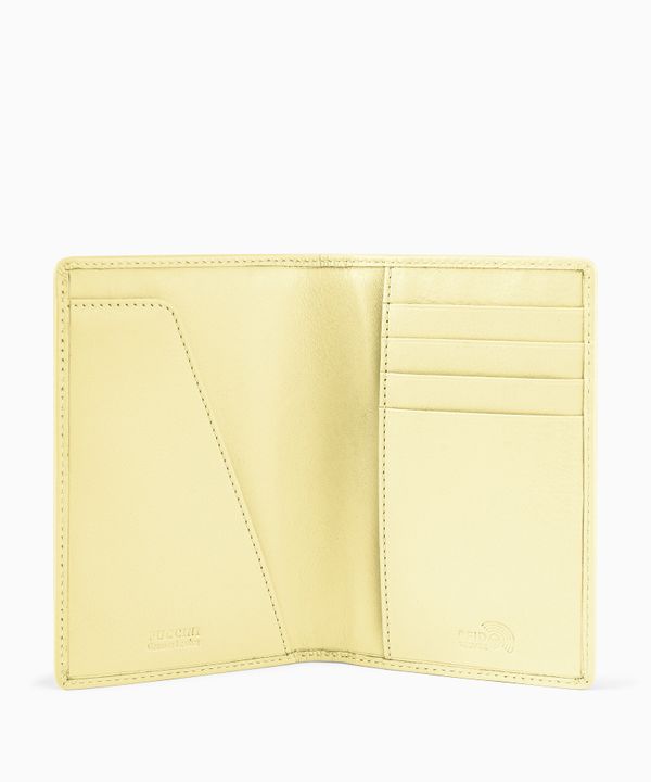 Skórzane etui na paszport żółte