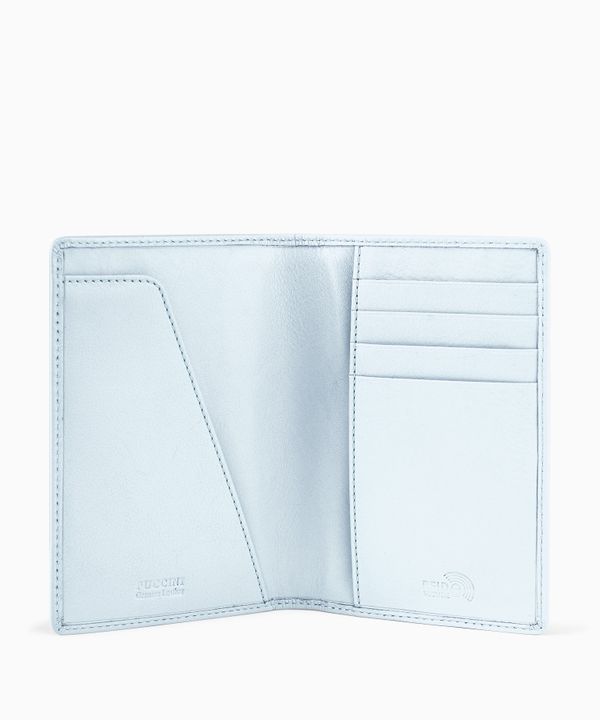 Skórzane etui na paszport niebieskie