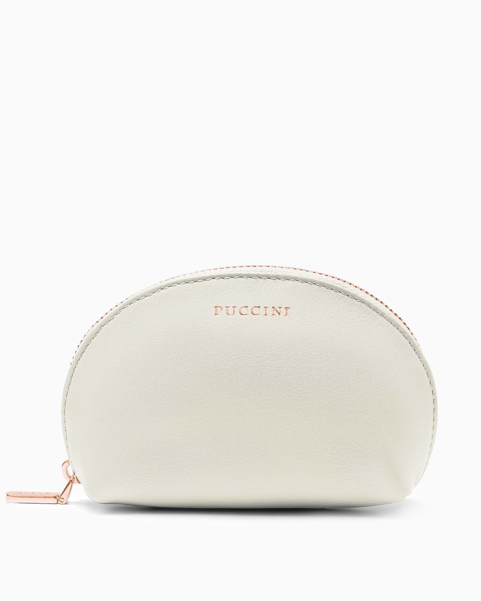 Kosmetyczka damska skórzana mała biała