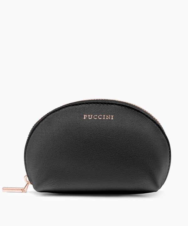 Kosmetyczka damska skórzana mała czarna
