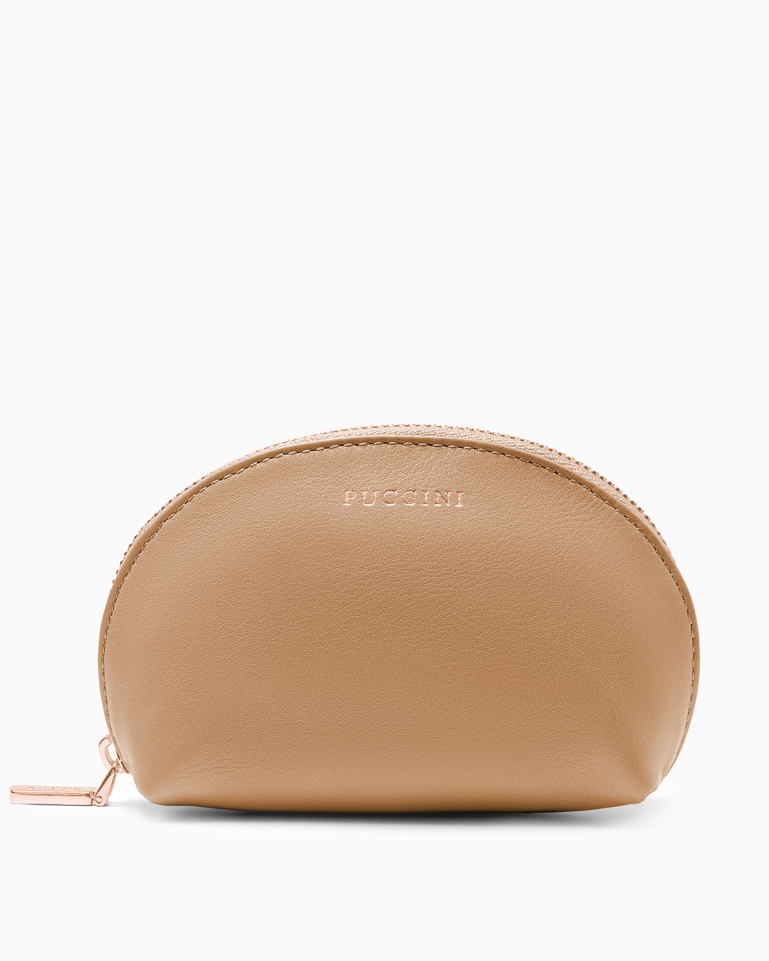 Kosmetyczka damska skórzana mała brązowa