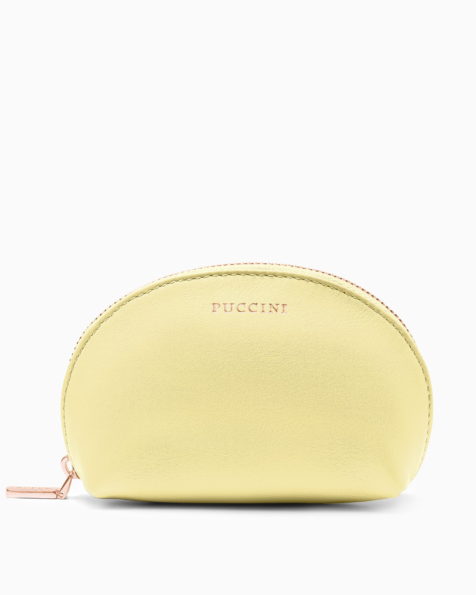 Kosmetyczka damska skórzana mała żółta