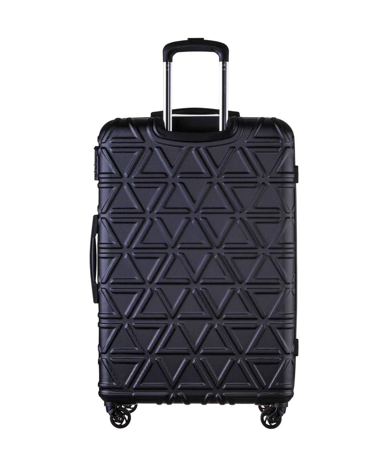 Duża czarna walizka z kontrastowym wykończeniem - Sklep Puccini