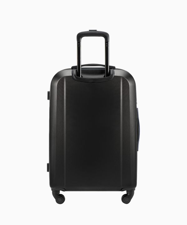 Średnia walizka jednokolorowa czarna