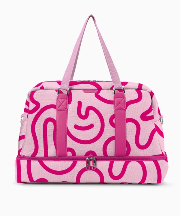 Duża Torba weekendowa Philadelphia Collection - print różowy