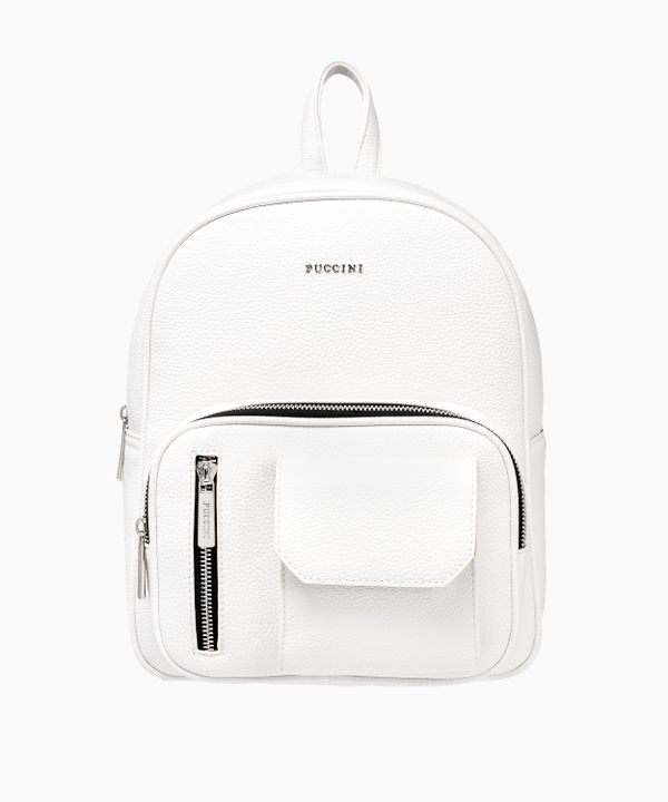 Plecak damski z kieszeniami biały