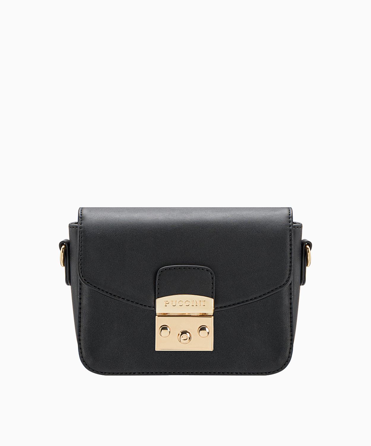 Damska listonoszka z ozdobnym zamkiem czarna