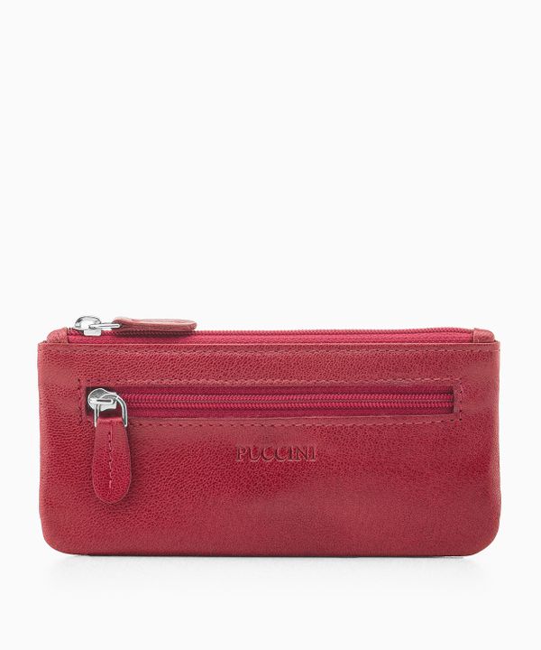 Czerwone skórzane etui na klucze