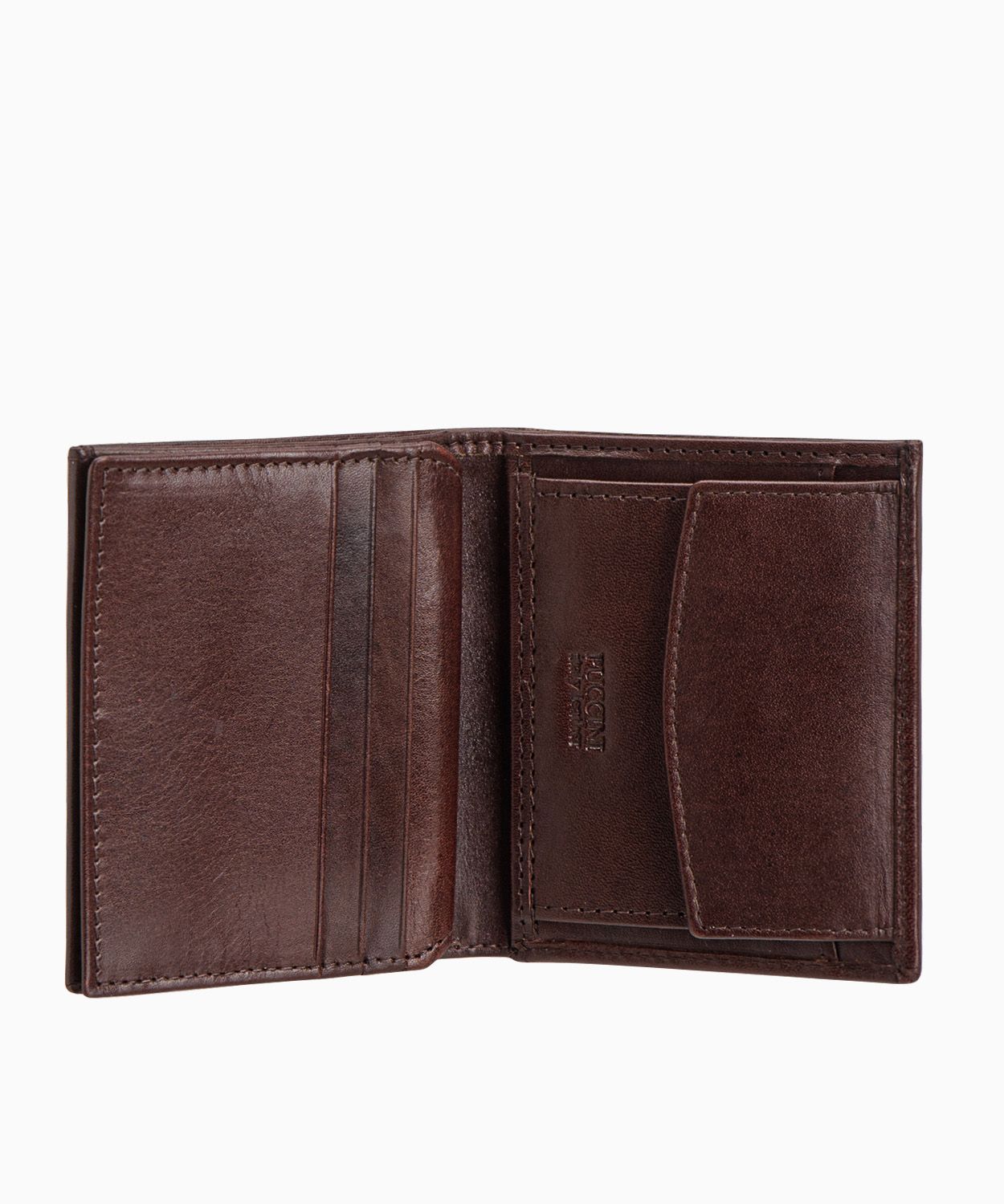 Męski skórzany portfel w kolorze brązowym