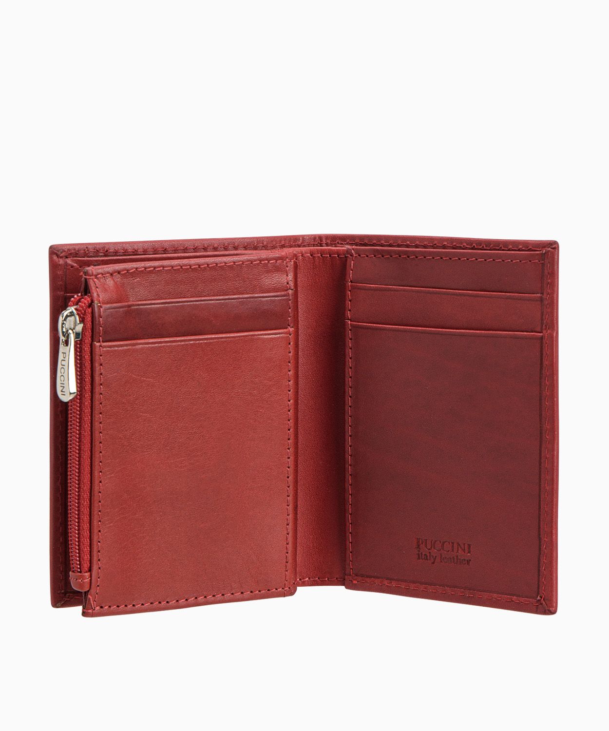 Damski skórzany portfel w kolorze czerwonym