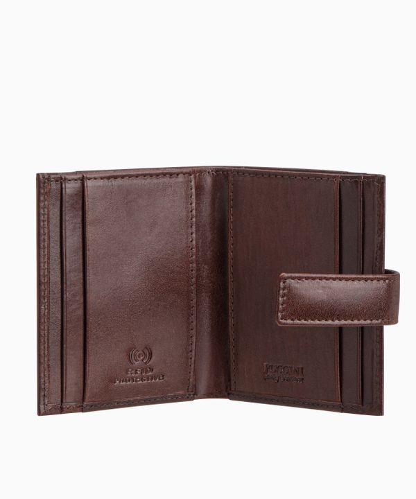 Skórzane etui na karty i dokumenty w kolorze brązowym