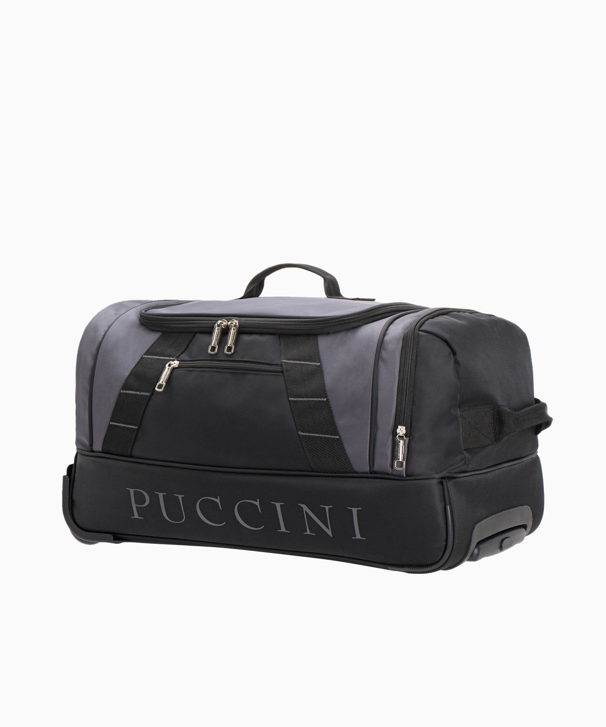 Średniej wielkości torba podróżna na kółkach szara