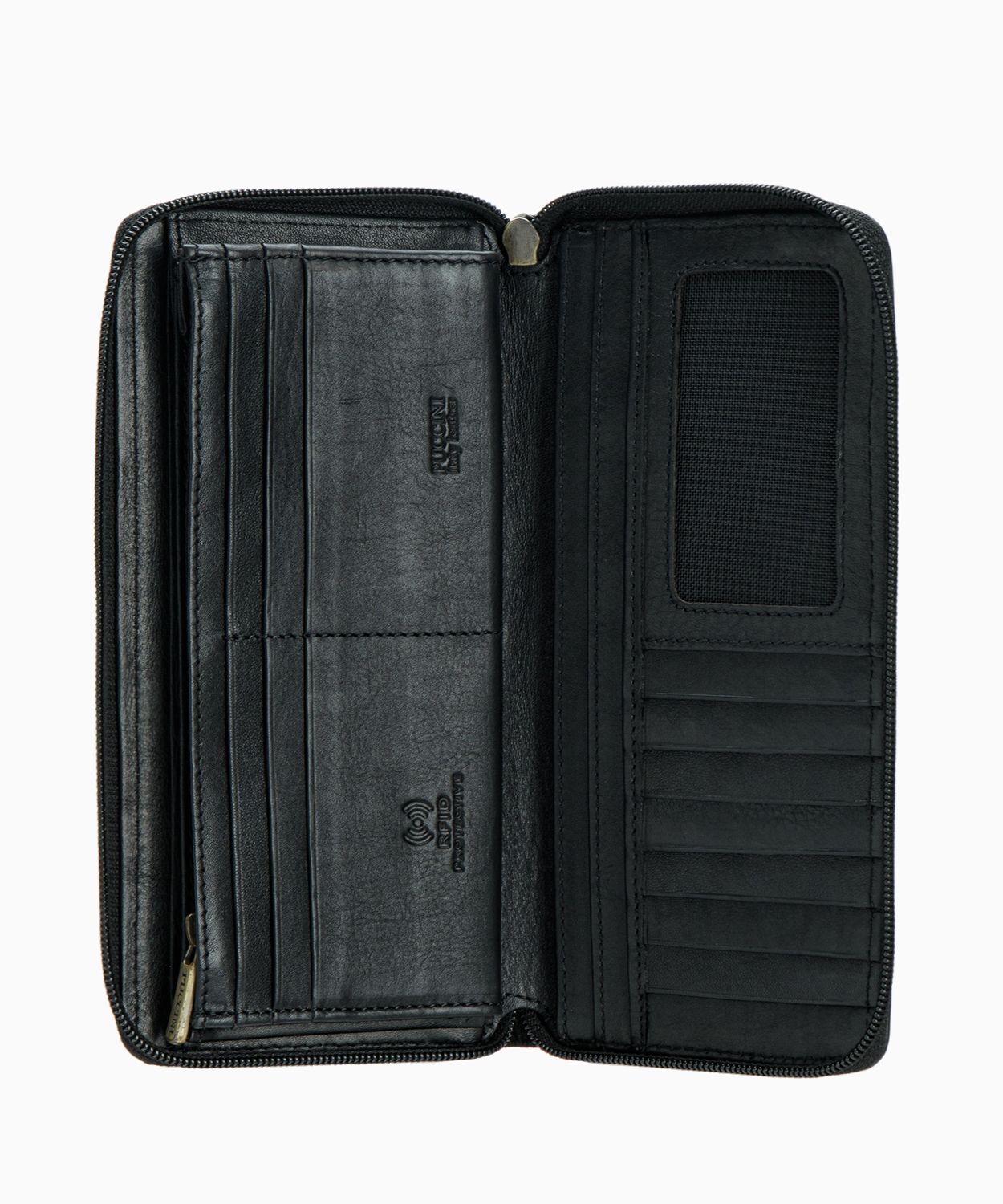 Duży portfel damski na zamek czarny