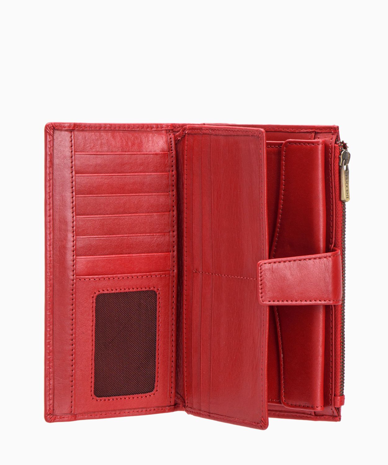 Czerwony portfel damski ze skóry naturalnej