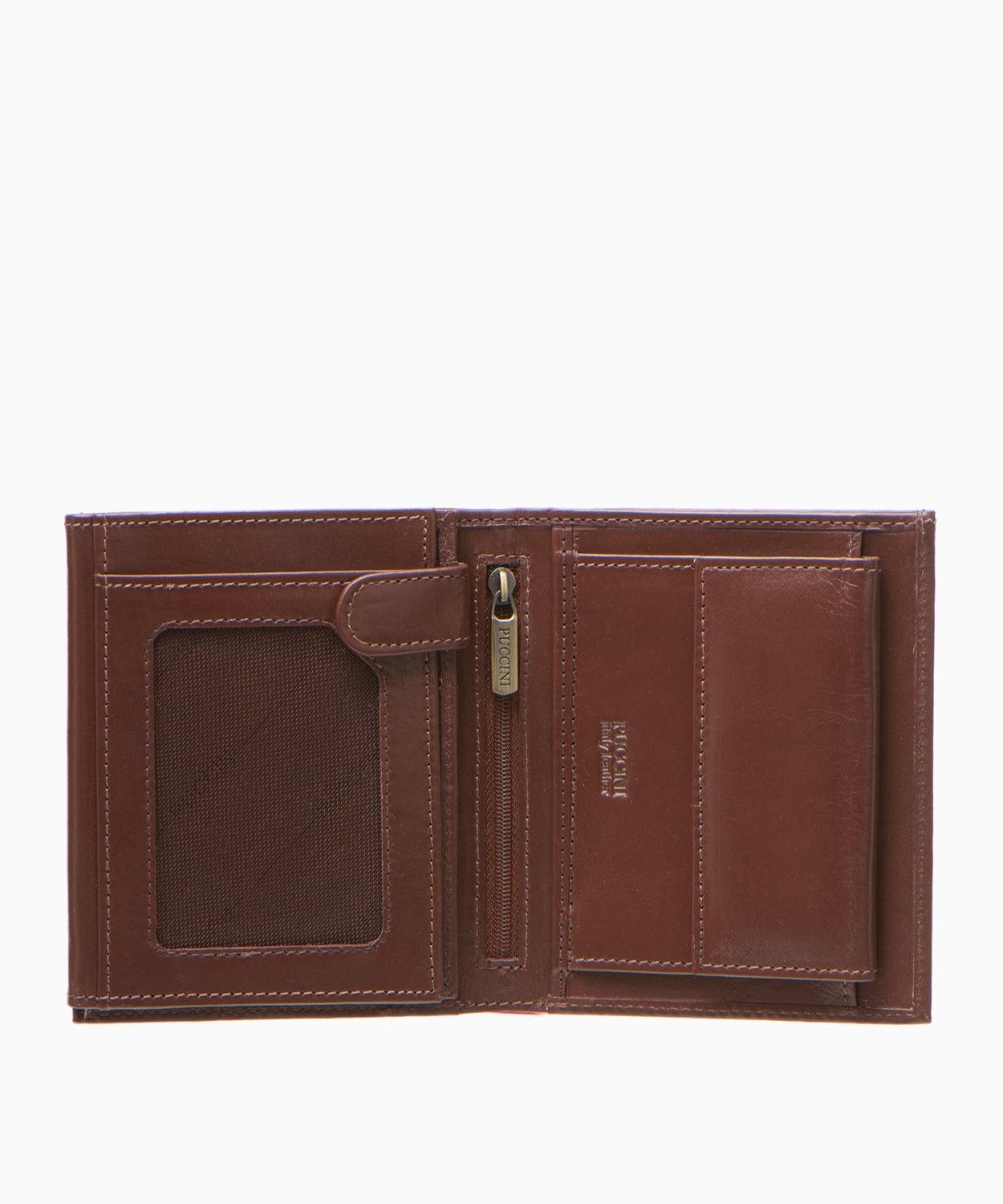 Brązowy skórzany portfel męski z zabezpieczeniem RFID