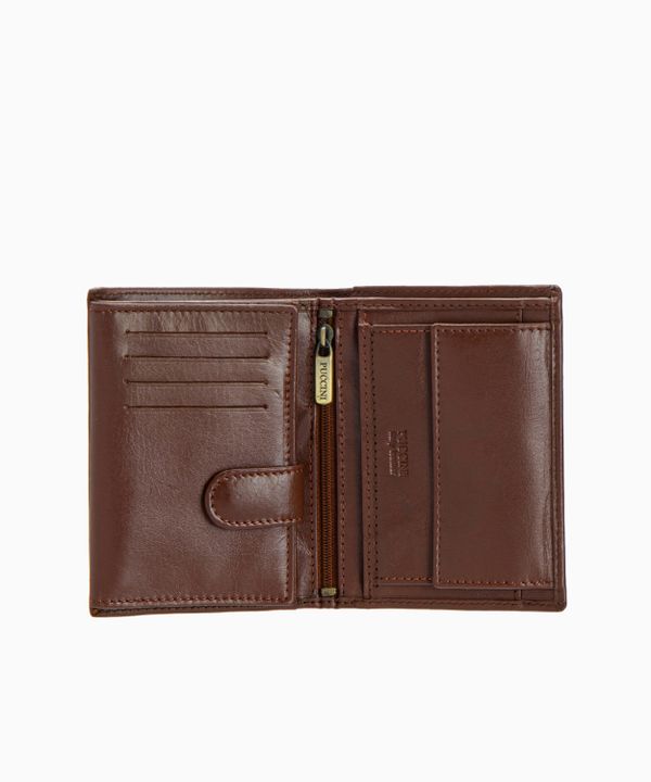 Skórzany brązowy portfel męski z zabezpieczeniem RFID