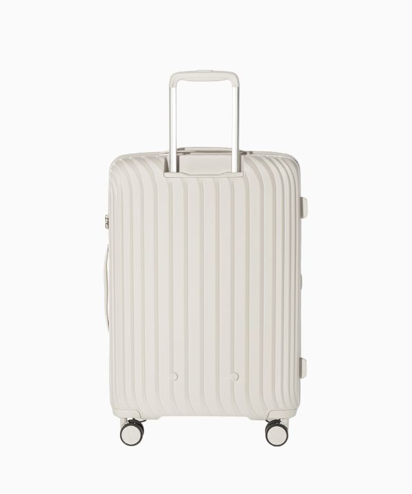 Średnia walizka z polipropylenu ze żłobieniami biała