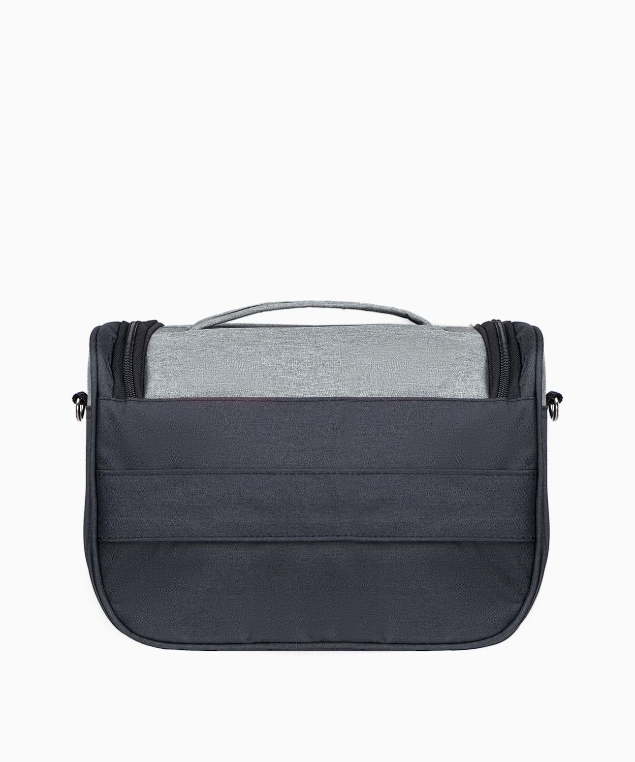 Miękki kuferek podróżny z szarymi wstawkami