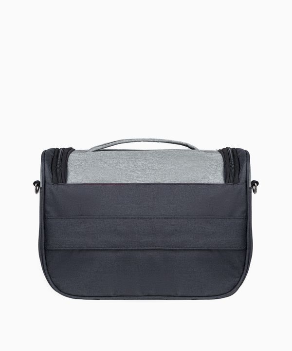 Miękki kuferek podróżny z szarymi wstawkami