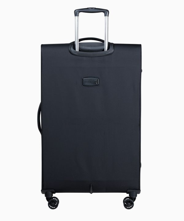 Duża czarna walizka z poszerzeniem miękka