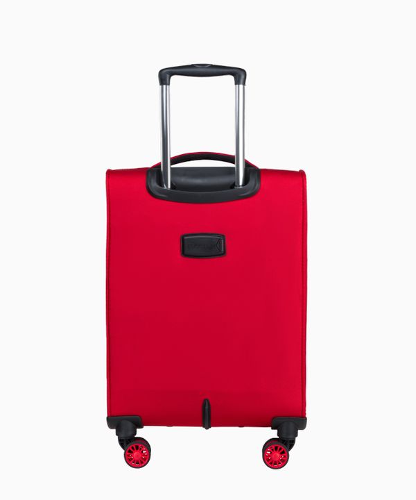 Kabinowa czerwona walizka z poszerzeniem miękka
